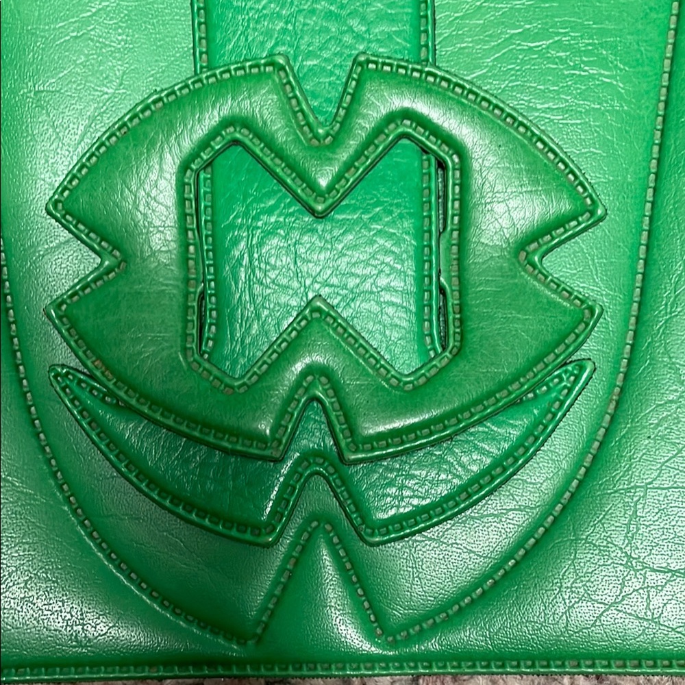 Vintage 60s Green Leather Shoulder Bag - Picture 2 of 12